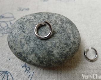 200 Stück Chrom Farbe Eisen OD Jump Ringe 8mm 18 Gauge A6121