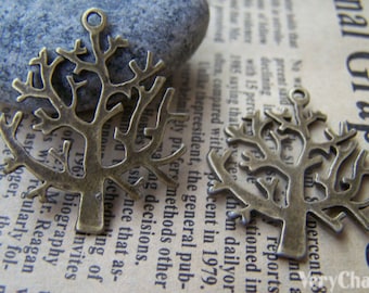 10 Stück antike Bronze nackten Winter Baum Charms 26x28mm A451
