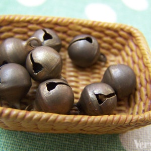 50 pcs Antique Bronze Jingle Bells Charms 8mm A3853 image 3