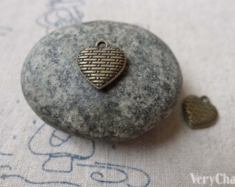 20 stuks antiek brons mooie hart Charms 11x12mm A6844