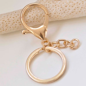 10 pcs Keychain Key Ring With Large Lobster Clasps Extension Chain Antique Bronze/Light Gold/Rhodium image 5