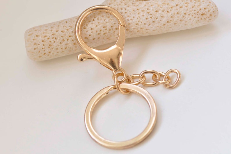 10 pcs Keychain Key Ring With Large Lobster Clasps Extension Chain Antique Bronze/Light Gold/Rhodium image 5