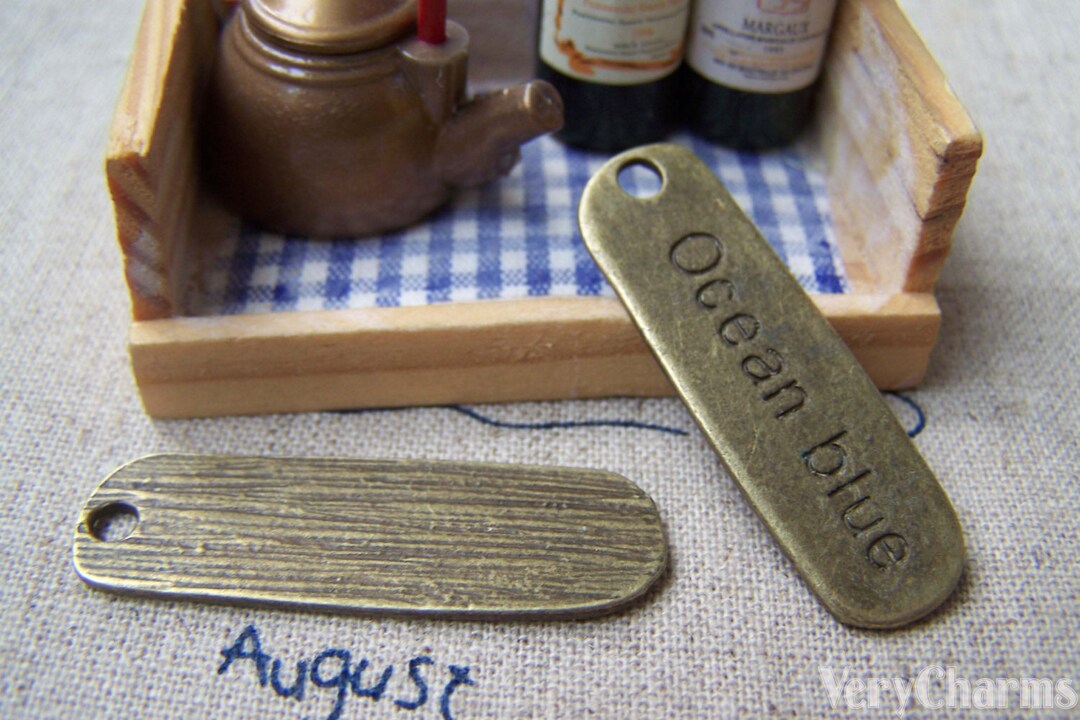 10 Pcs of Antique Bronze Rectangular Bar Charms 11x36mm A512 Etsy