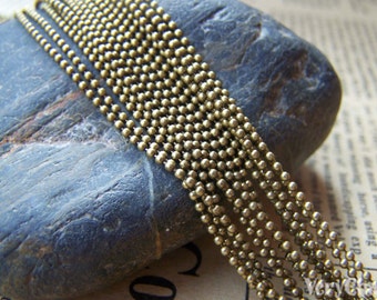 16ft (5m) Antique Bronze Brass Fine Bead Ball Chain 1.2mm A3994