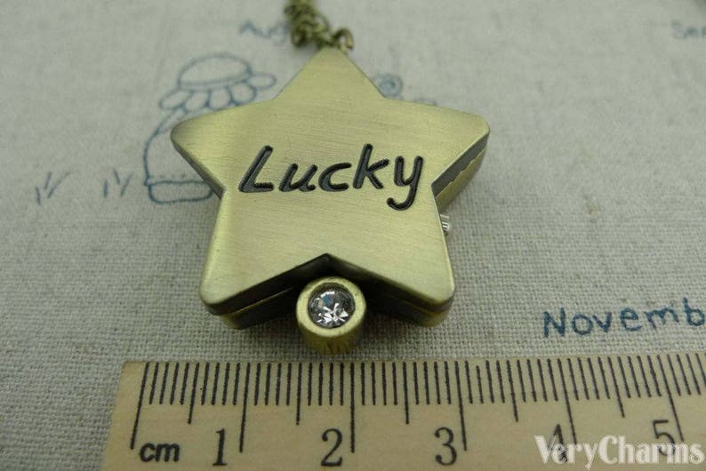 1 PC of Antique Bronze Star Pocket Watch Gift 28x39mm A6009 Etsy