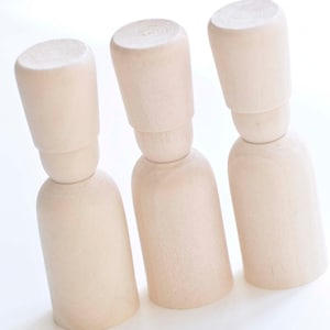 Ein Set von 5 unvollendeten Massivholz Massivholz Massivholz Menschen Klammern Rohlinge