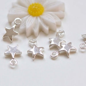 Platinum Blank Star Charms 7x10mm Set of 10 A4879