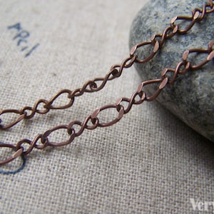 16ft (5m) of Antique Copper Brass Figure 8 Infinity Link Chain  A3034