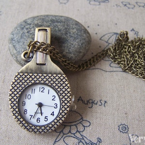 1 PC Antique Bronze Tennis Racket Pocket Watch 28x49mm A4614