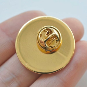 24K Gold Tie Tack Clutch Lapel Pin Brooch Blank Match 25mm Cameo Set de 6 A6355 image 3