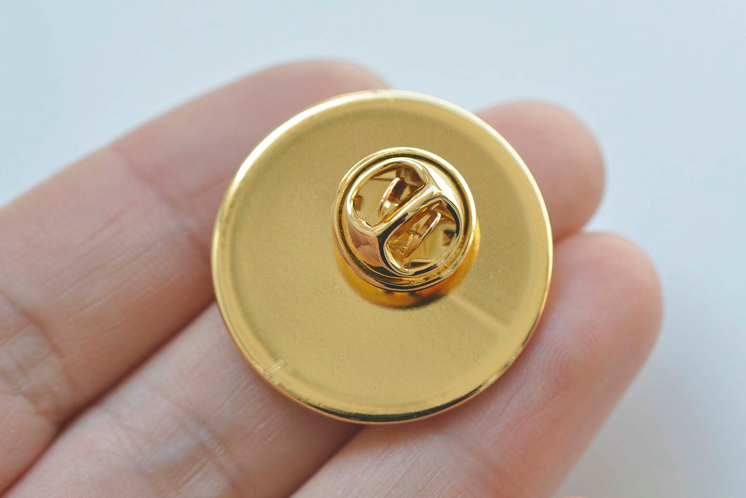 24K Gold Tie Tack Clutch Lapel Pin Brooch Blank Match 25mm Etsy
