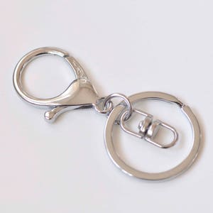 10 pcs Large Keychain Key Ring With Lobster Swivel Clasps for Adding Lanyards Charms Antique Bronze/Light Gold/Rhodium image 3