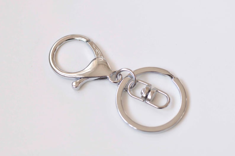 10 pcs Large Keychain Key Ring With Lobster Swivel Clasps for Adding Lanyards Charms Antique Bronze/Light Gold/Rhodium image 3