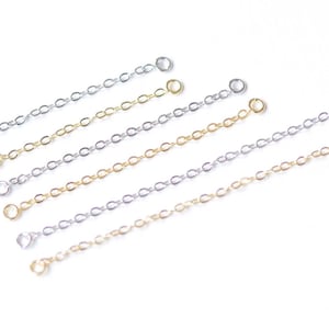 2 pezzi (1 paio) connettori per orecchini con nappa ovale in argento sterling con catena lunga ciondola Oro/Platino 30mm/40mm/50mm
