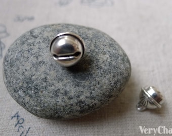 10 pcs of Antique Silver Jingle Bell Charms 9mm  A6137