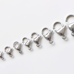 316 Stainless Steel Parrot Claw Lobster Clasps 9mm/10mm/11mm/12mm/13mm/15mm/16mm/17mm/19mm/21mm/22mm/23mm/25mm/33mm