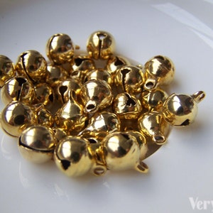 50 pcs of Gold Color Bells Jingle Bells Charms 6mm A3850