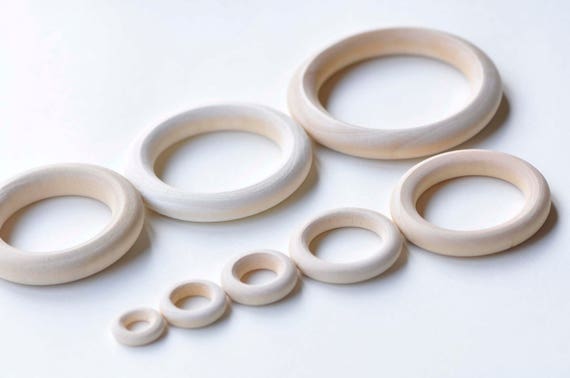 100pcs Wood Rings Natural Wood Rings For Craft 55mm Rings Solid
