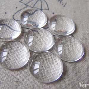 20 pcs of Crystal Glass Magnifying Dome Round Cabochon Cameo 14mm A4568