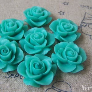 10 unidades de resina verde claro flor redonda cameo 21mm A4650