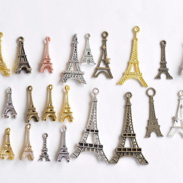 Breloques Tour Eiffel Bronze/Argent Antique Style Mixte