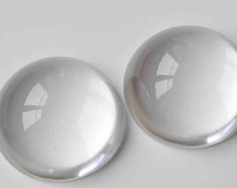 5 pcs High Quality Crystal Glass Magnifying High Dome Polished Edge Round Cabochon 50mm A9057