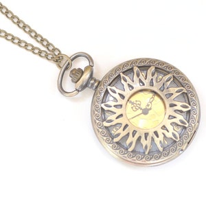 1 PC Antique Bronze Large Filigree Pocket Watch 47mm A931
