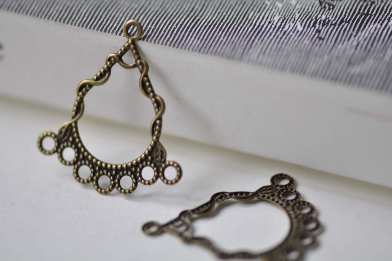 Chandelier Earring Embellishment Antique Bronze Drops Etsy