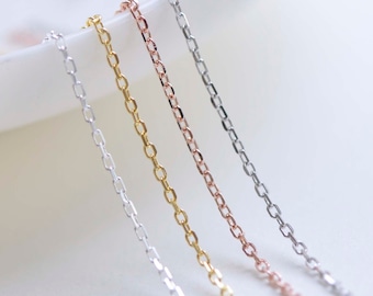 Colar com corrente oval texturizada em prata de lei 925, 45 cm (18"), para confecção de joias em prata, platina, ouro e ouro rosa.