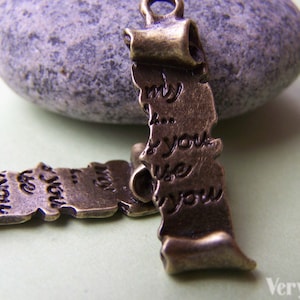 10 unids de bronce antiguo split script scroll encantos 7x25mm A570