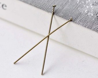 500 pcs Antique Bronze Iron Standard Headpins Various Sizes Available