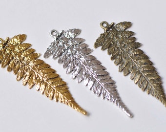 10 pcs Huge Tree Leaf Charms Pendant 22x58mm Antique Bronze/Silver/Gold