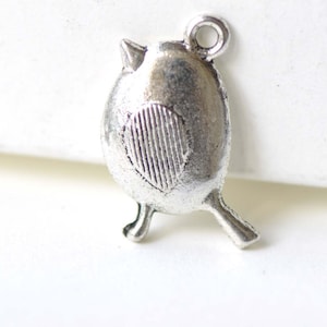 Antique Silver Fat Baby Bird Charms 12x19mm Set of 20 A8259