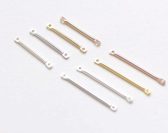 6 pcs 925 Sterling Silver Connecting Rod Bar Link Jewelry Connector 15mm/20mm Platinum/Gold/Rose Gold/Polished Silver