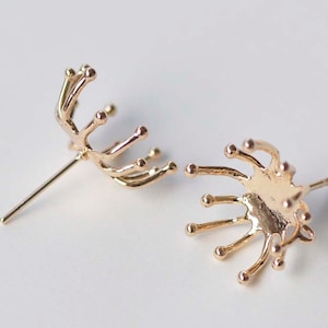 6 Stück 24K Champagner Gold Ton Messing runden Snap-Set Post Beiträge Ohrstecker 8x12mm A5924