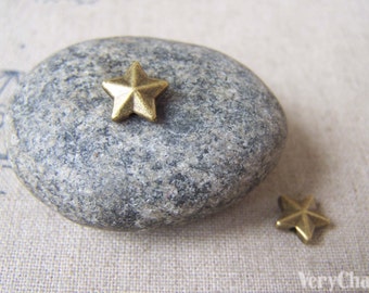 50 pcs of Antique Bronze 3D Star Spacer Beads 8mm A4579