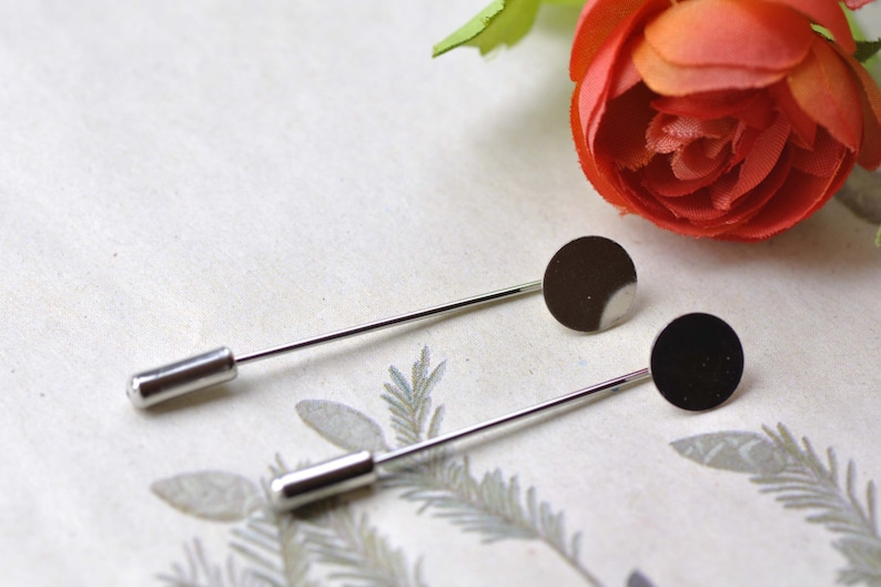 Stick Pin Lapel Pin Clutch Platinum Broach Blanks 10x45mm With Etsy