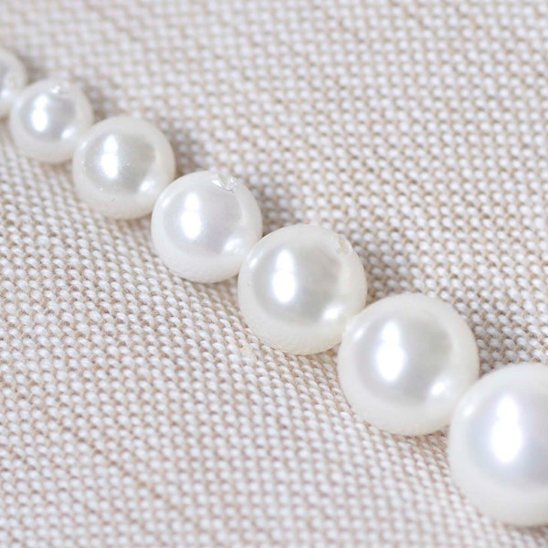 Half Drilled White Mother of Pearl Sea Shell Beads Round Loose Beads 3mm-20mm