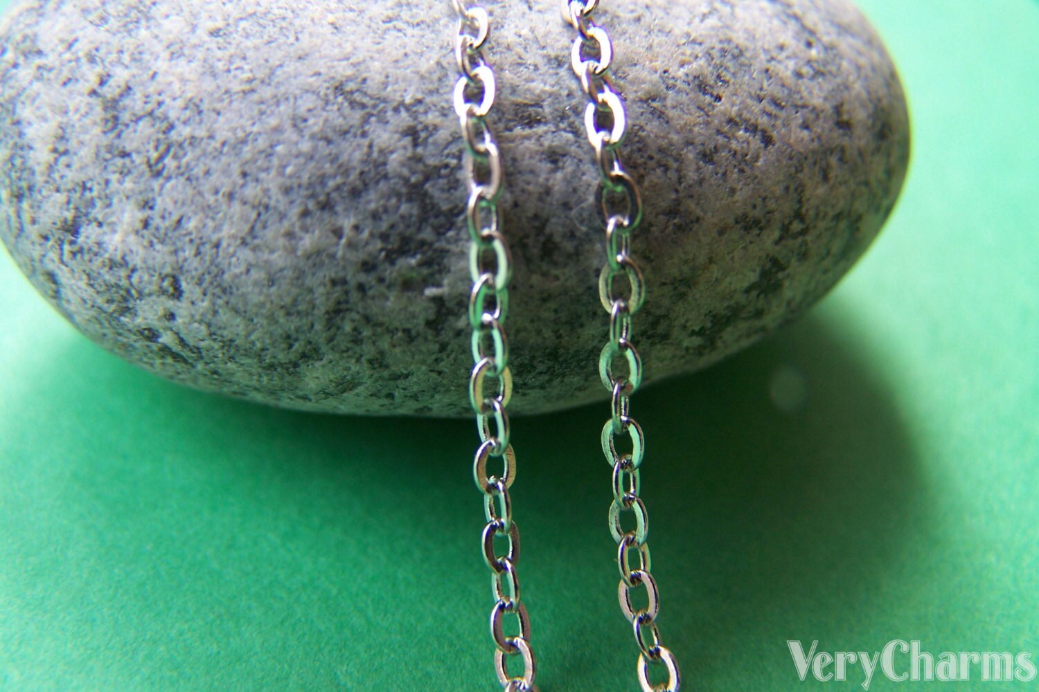 16ft 5m White Gold Tone Brass Flat Oval Cable Chain Link Etsy