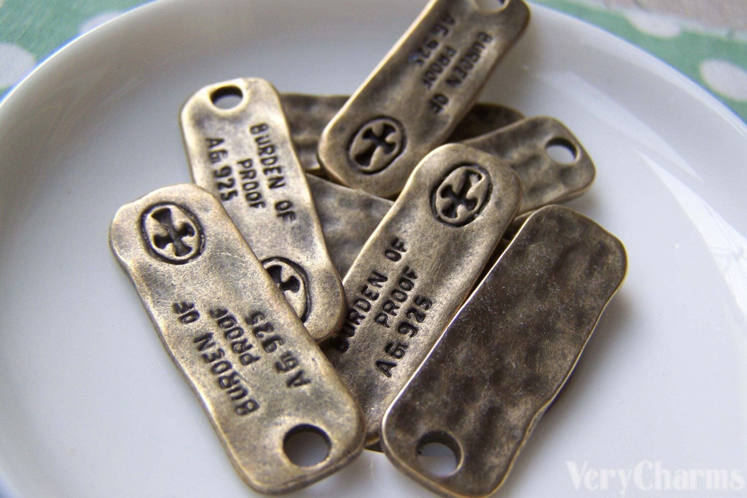 10 Pcs of Antique Bronze Rectangular Bar Charms 11x34mm A456 Etsy