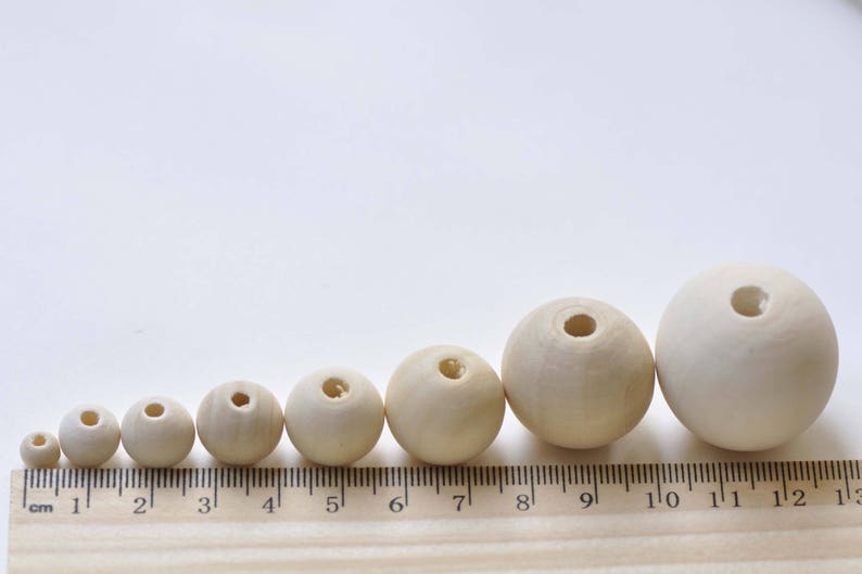 Round Unfinished Wood Beads Etsy