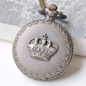 Antique Bronze Large Round Pocket Watch Pendant Set of 1 A4855