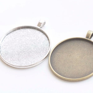 Bronzo antico / argento rotondo Cabochon Impostazioni base Match 40mm Cameo