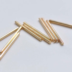 4 pcs High Quality Anti Tarnish 24K Champagne Gold Plated Round Bar Rod Pendants 35mm 12 Gauge A8317