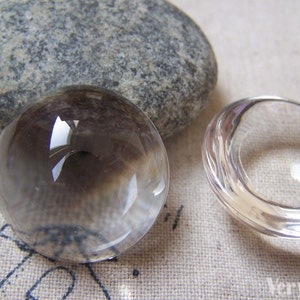 THICK Magnifying Glass Cabochon Crystal Clear Domed Round Cameo 25mm (1") Set of 10 A5788