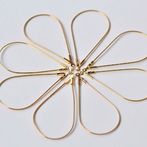 20 pcs Gold Earwire Teardrop Earring Hoops  23x45mm A6198