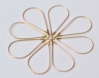 20 pcs Gold Earwire Teardrop Earring Hoops  23x45mm A6198