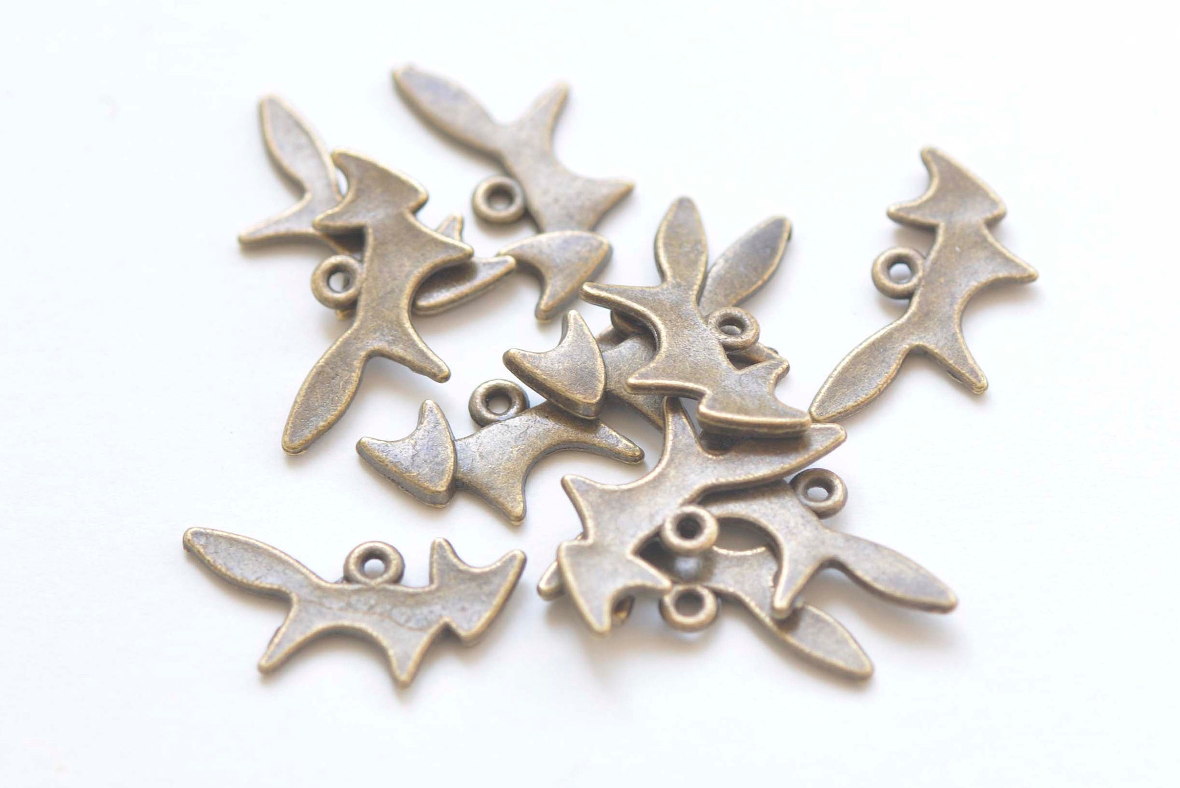 WANM 40 Pendenti Volpe In Lega Di Zinco - Antico Bronzo, 3 Colori, 10x20 Mm - Per Creazione Gioielli Fai Da Te E Charms