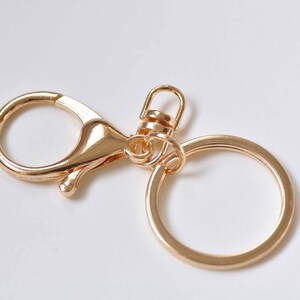 10 pcs Large Keychain Key Ring With Lobster Swivel Clasps for Adding Lanyards Charms Antique Bronze/Light Gold/Rhodium image 4