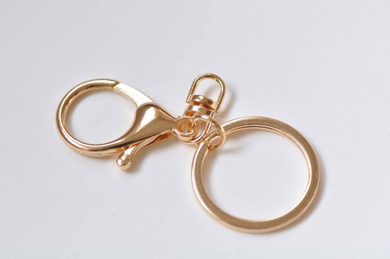 10 pcs Large Keychain Key Ring With Lobster Swivel Clasps for Adding Lanyards Charms Antique Bronze/Light Gold/Rhodium image 4